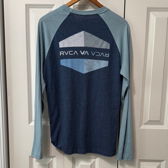 RVCA Two-Tone Blue Raglan Shirt - Picture 4 of 6